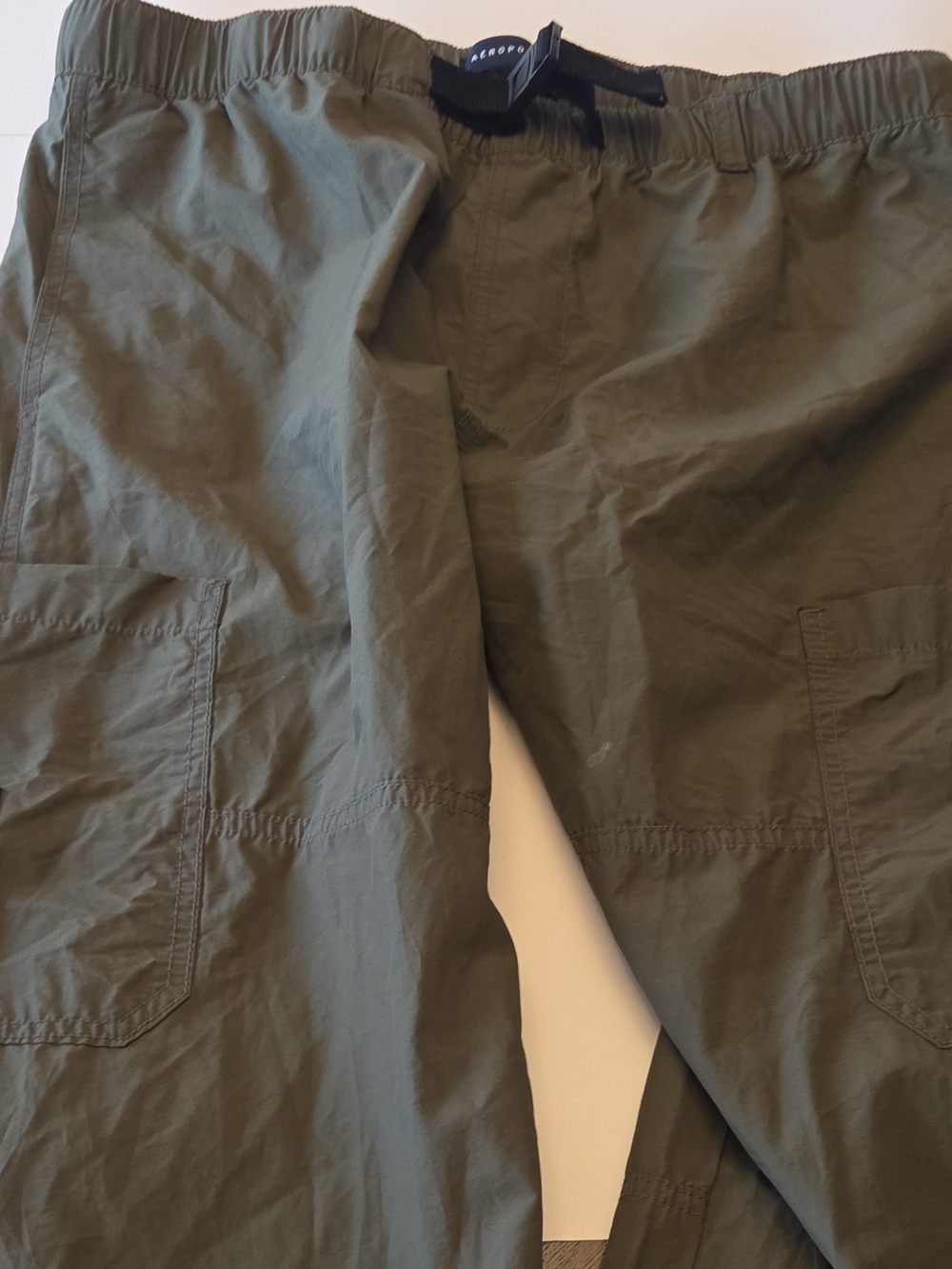 Aeropostale Olive Green Cargo Pants with Adjustable Waist Trek Pant Mens L